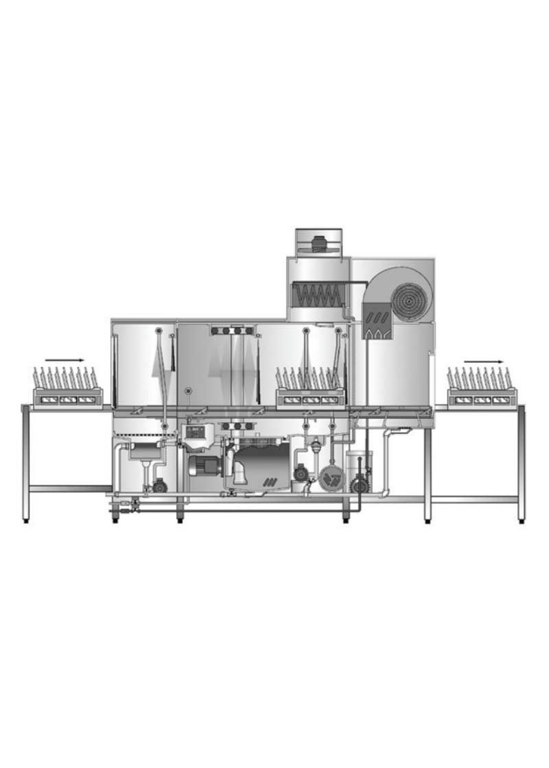 Hobart Two Tank Rack Type Dish Washing Machine With Dryer