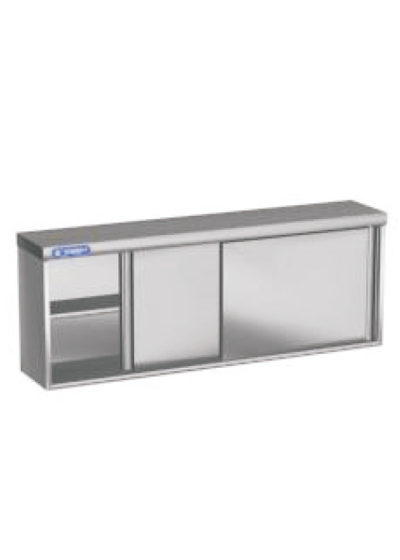 Wall Cabinet with intermediate shelf and sliding doors