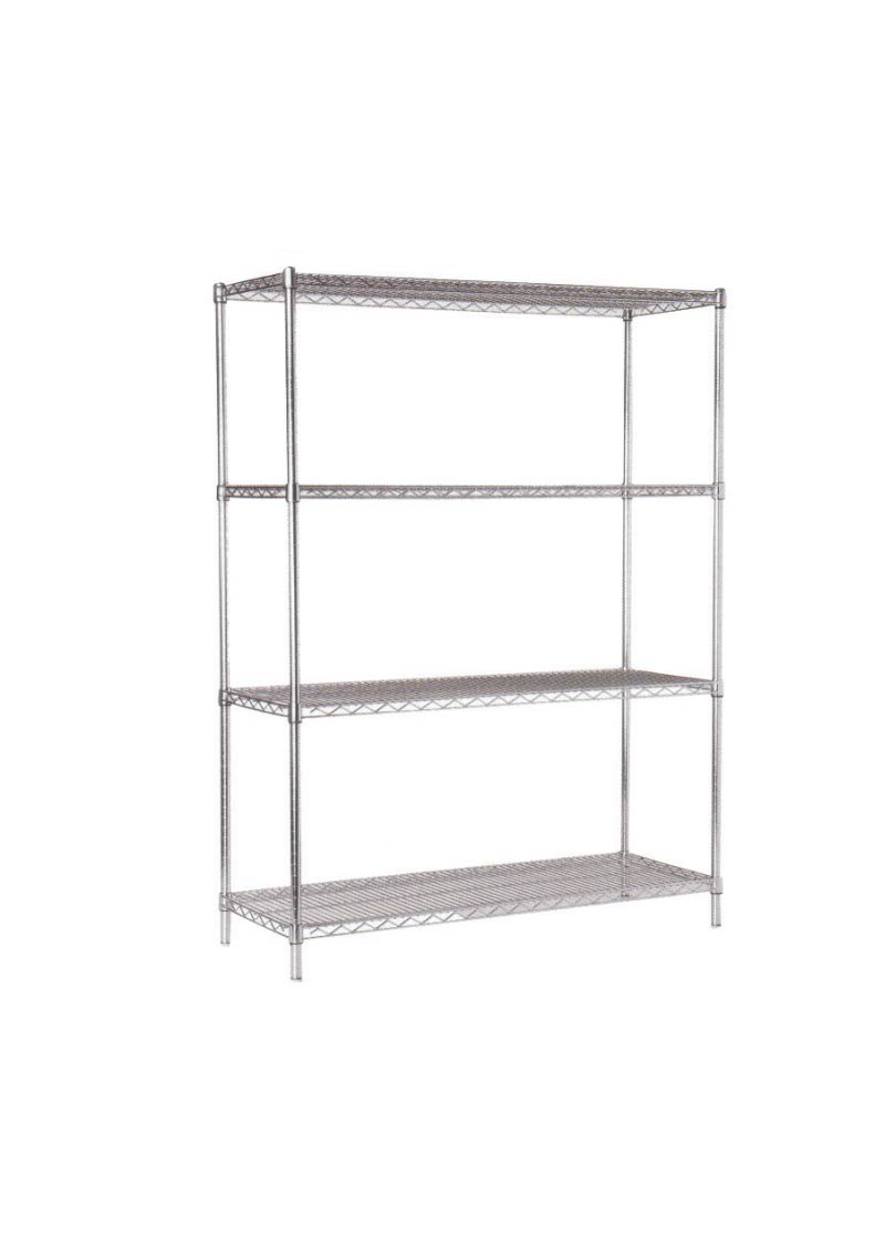 4 Tier Wire Shelves, 61cm Depth, S-S Upstand