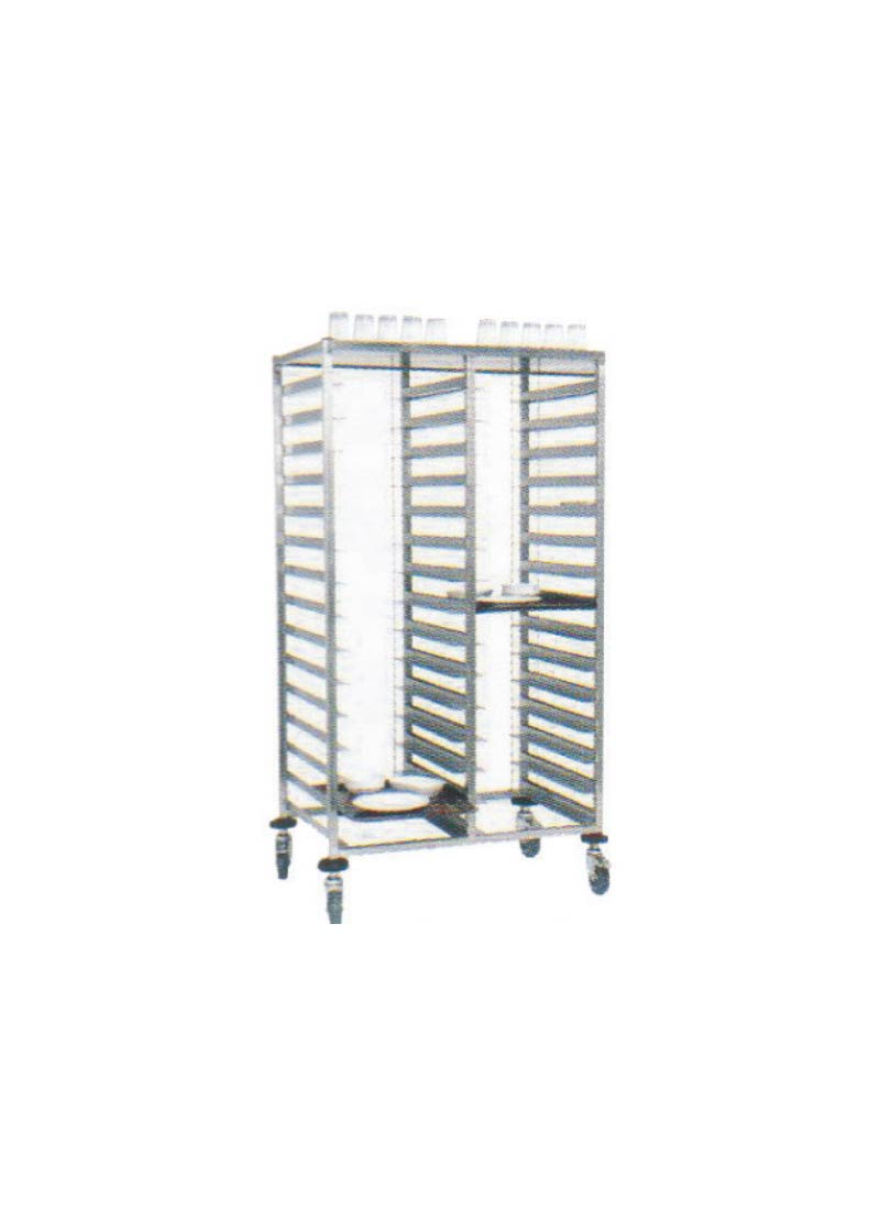 Kirli Servis Tepsi Arabası 53x37cm Tepsi İçin 30 Çift Raylı - MB102X