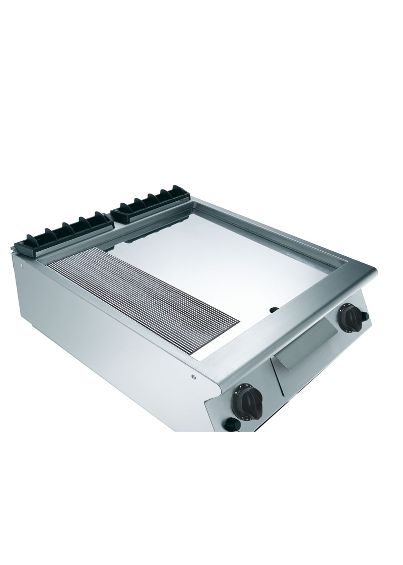 700 Series Chromed Fry-Top With 2/3 Smooth 1/3 Ribbed Gazlı Fry Plate