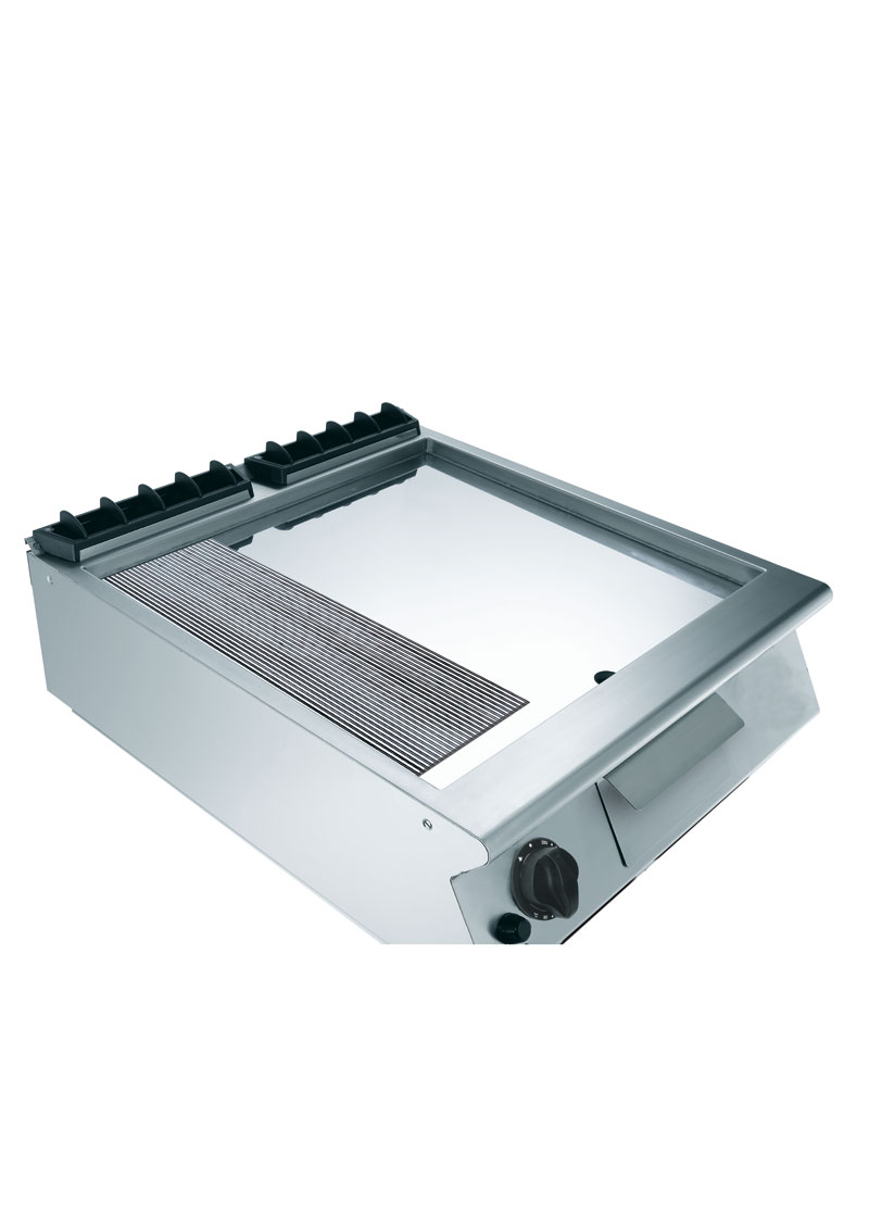 700 Series Chromed Fry-Top With 2/3 Smooth 1/3 Ribbed Gazlı Fry Plate