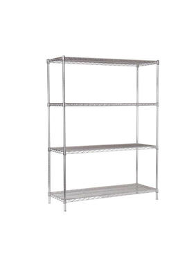 4 Tier Wire Shelves, 53cm Depth, S-S Upstand AD-53152