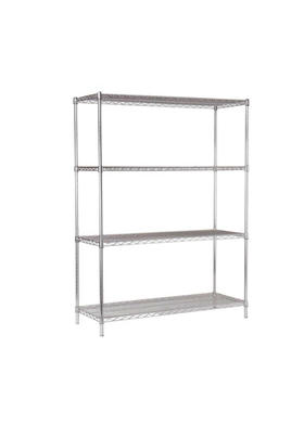 4 Tier Wire Shelves, 61cm Depth, S-S Upstand AD-61152