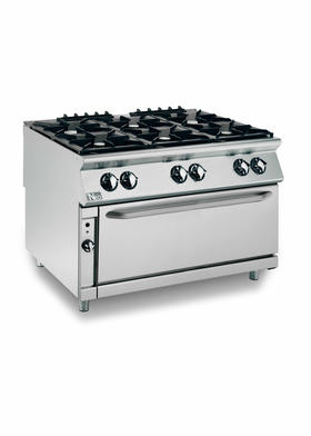 900 Series 6 Open Burner Maxi On Gas Oven - 120x90x87 cm - PC912GFGM